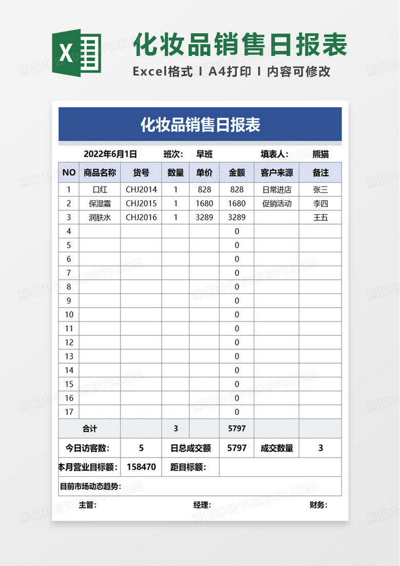化妆品销售日报表Excel模板设计指南与应用